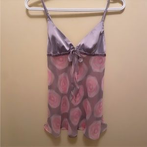 Vintage La Senza Sheer Rose Slip Dress/Top